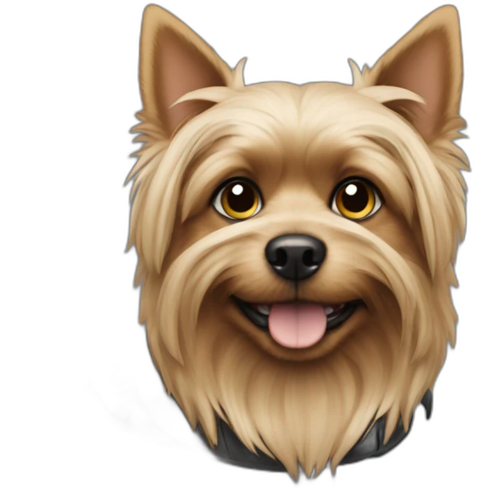 Dog male Yorkshire with Batman Costume emoji