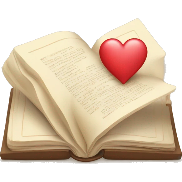 Beige book with heart emoji
