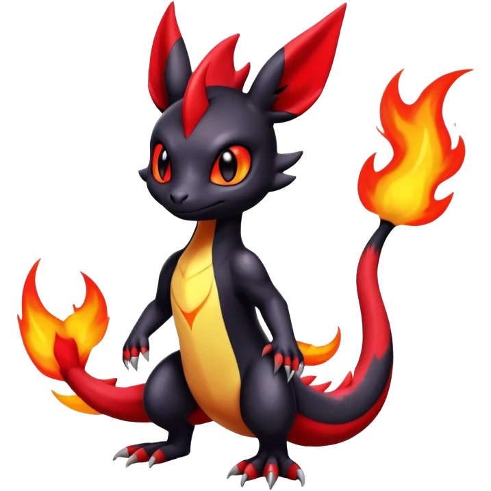 Cute Shiny Guilmon-Noibat-Quilava-Salandit-Umbreon-Fakémon-hybrid-creature (full body)  emoji