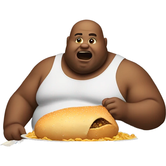 fat man eating emoji