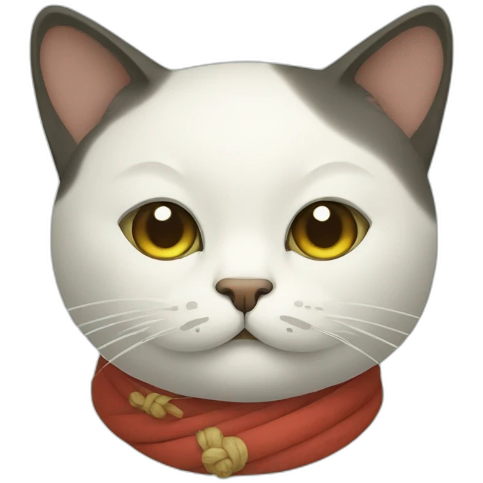 A cat with a Japanese sage mustache emoji