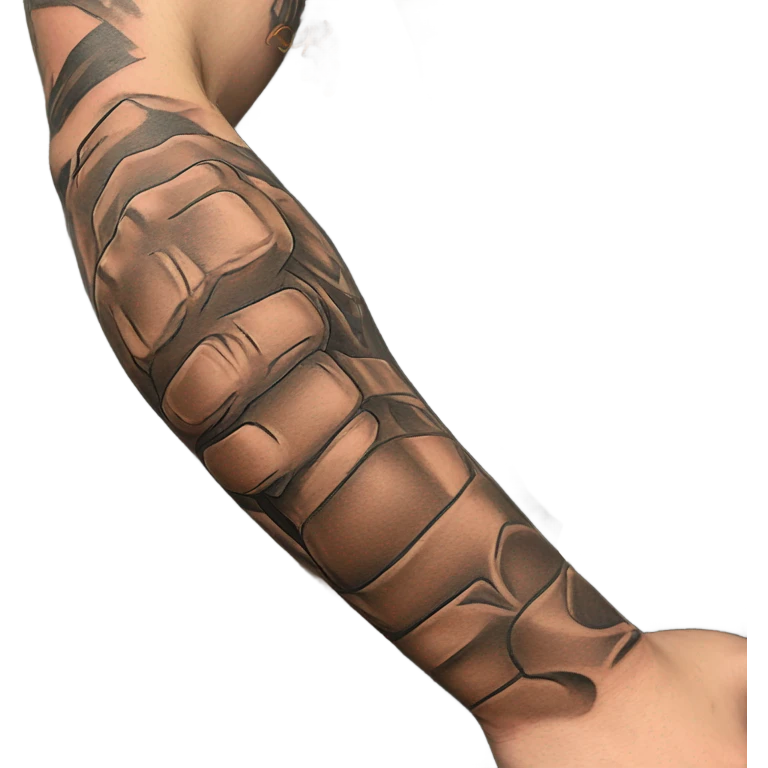 Flexing arm brown tattoo sleeve  emoji