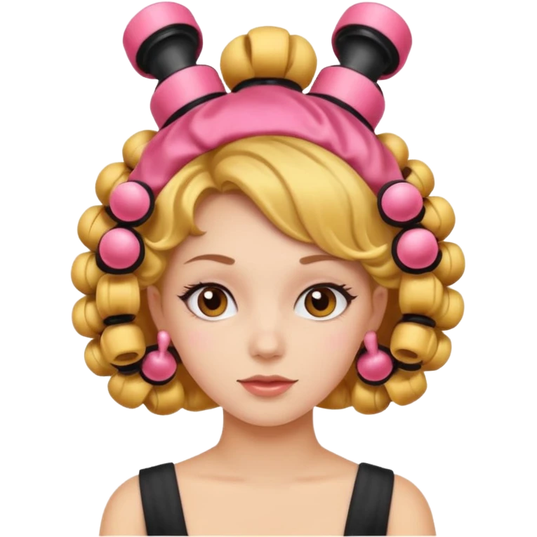 girl with hair curler on head emoji