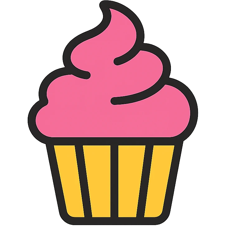 cupcake with pink icing emoji