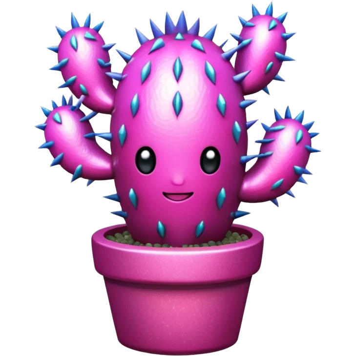 Glitter Pink Cactus emoji