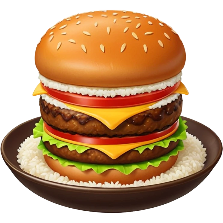 I want a burger patty without bun, lettuce, cheese, tomato, etc on a bowl of rice.  emoji
