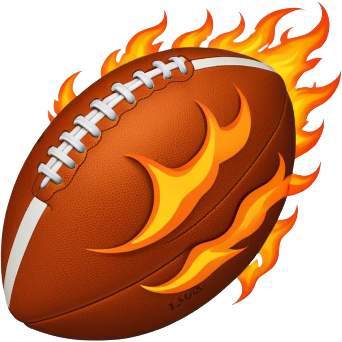 a flaming American football emoji
