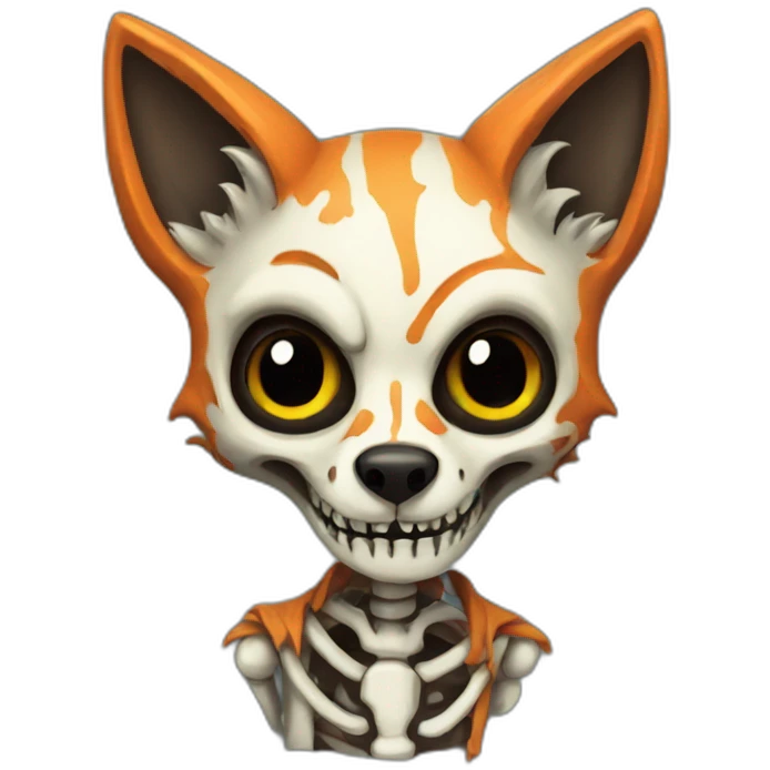 Zombie skeleton fox emoji