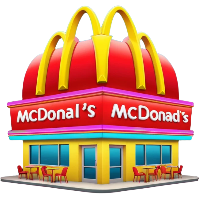 Neon McDonald’s restaurant  emoji