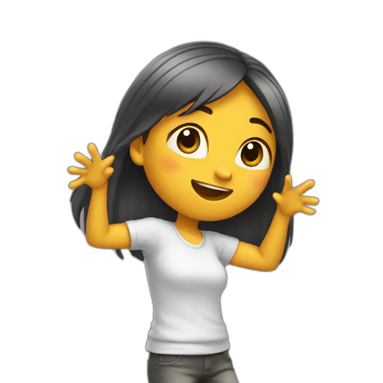 Fille qui fait un dab emoji