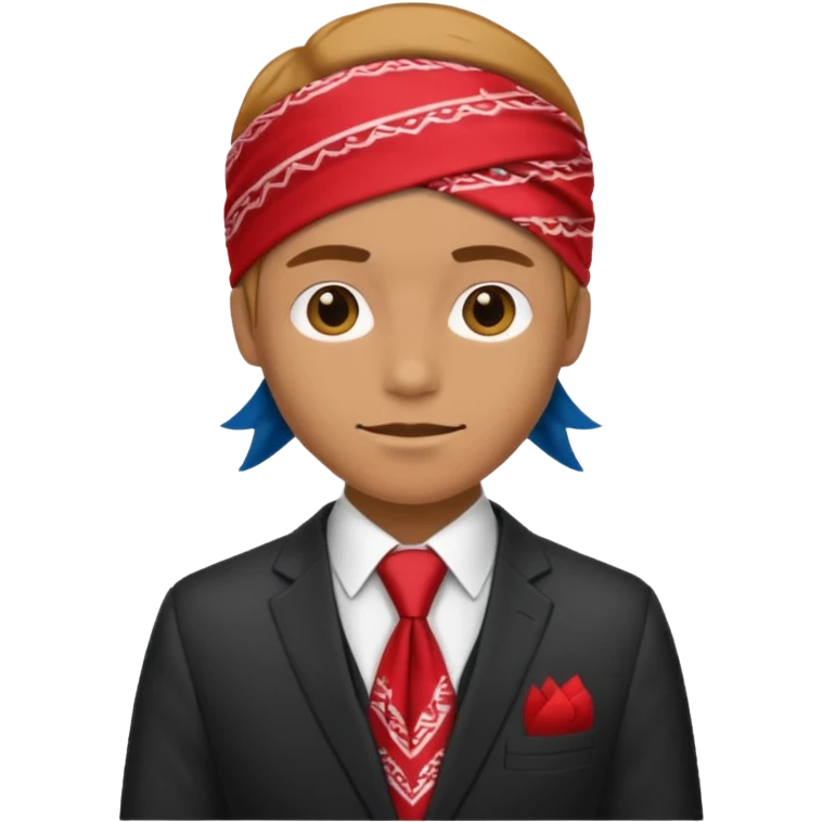 Character wearing a bandana and a suit emoji