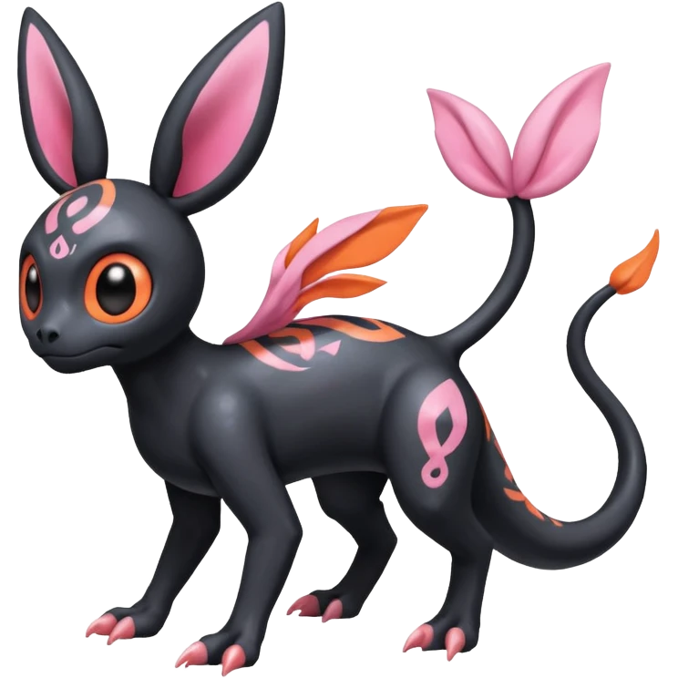 Shiny Duskull-Salandit-Umbreon-Sylveon-Fakémon-hybrid-creature (full body)  emoji