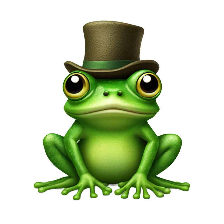 A frog wearing a hat emoji