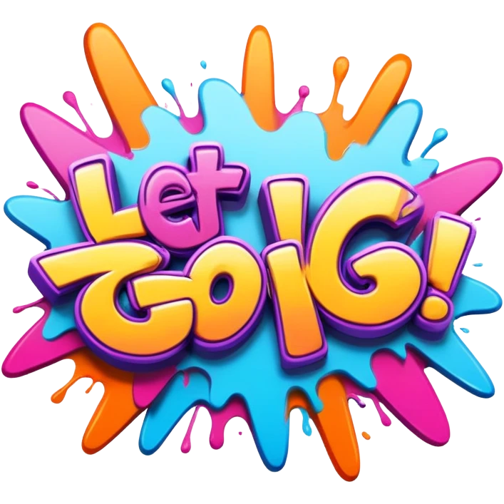 Graffiti the word Let's go emoji