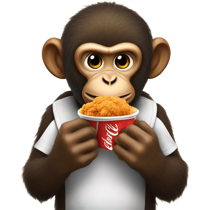 Monkey eating kfc fried chicken  emoji