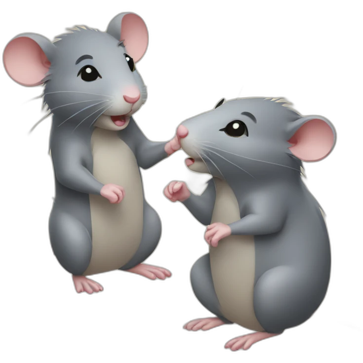 two rats holding hands emoji