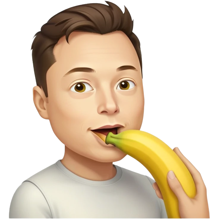 Elon musk sucking a banana emoji