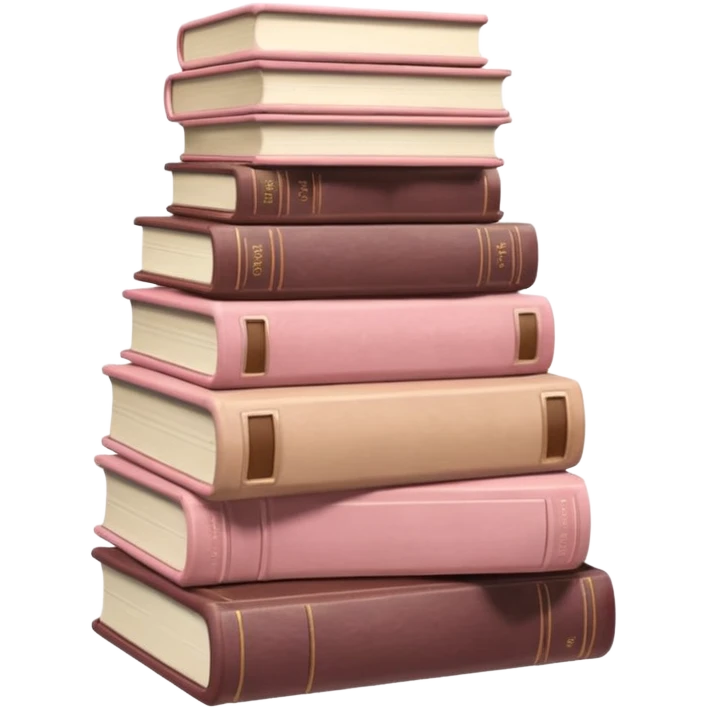 aesthetic book stack beige and light pink emoji