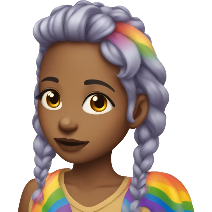Girl with rainbow hair  emoji