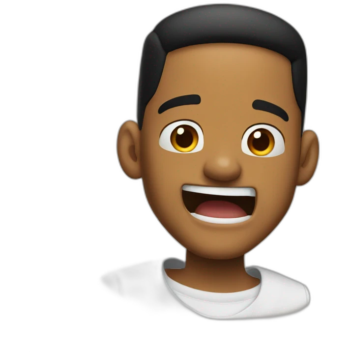 Will smith happy with open mouth emoji