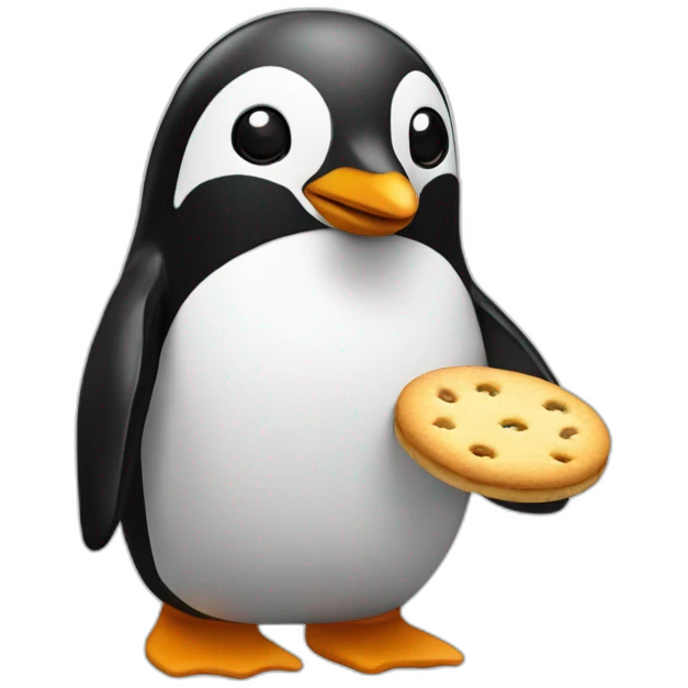 penguin eating penguin biscuits emoji