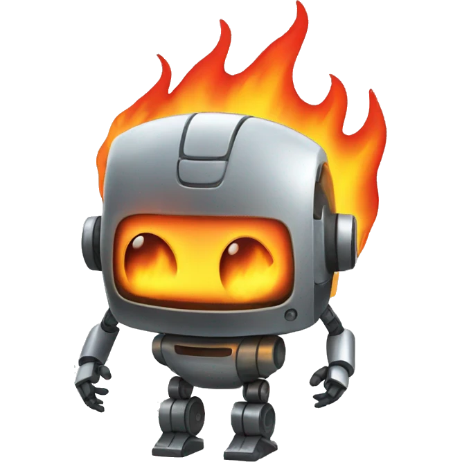 robot  fire emoji