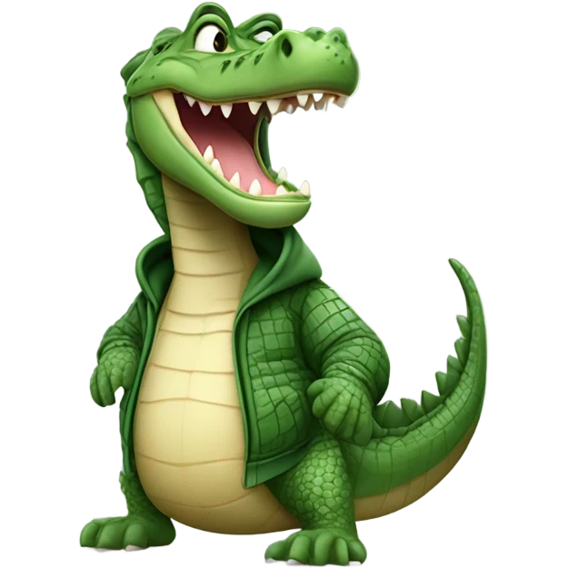 Crocodrile being happy with a hoodie emoji