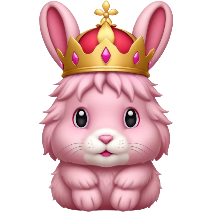 pink bunny with red crown emoji