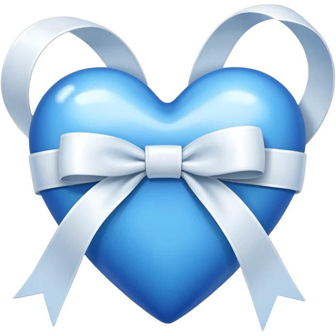Blue heart with white ribbon emoji
