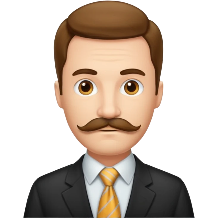 long mustached man with tie emoji
