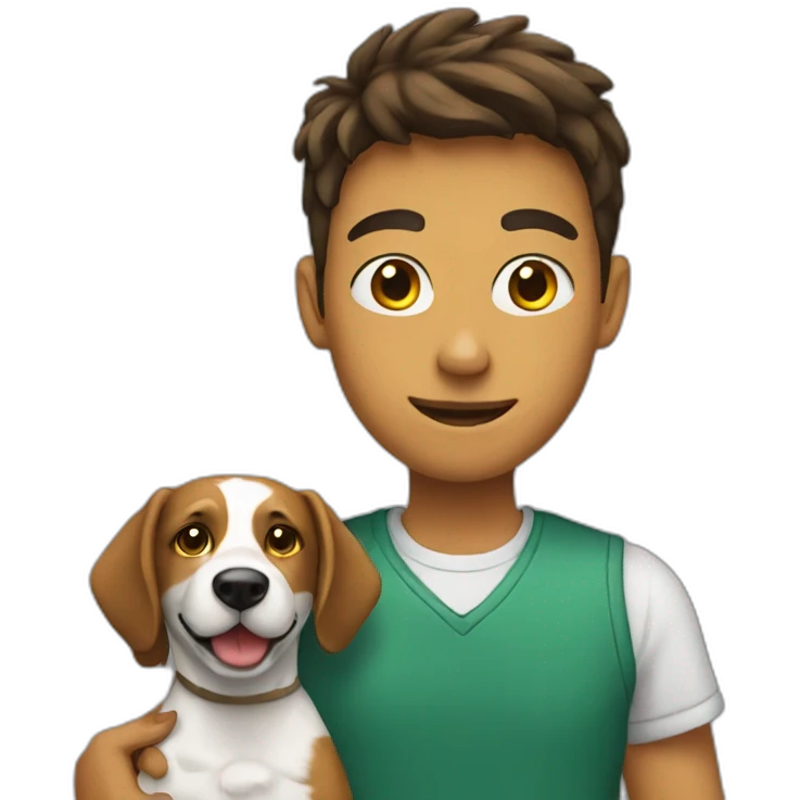 student with a dog emoji