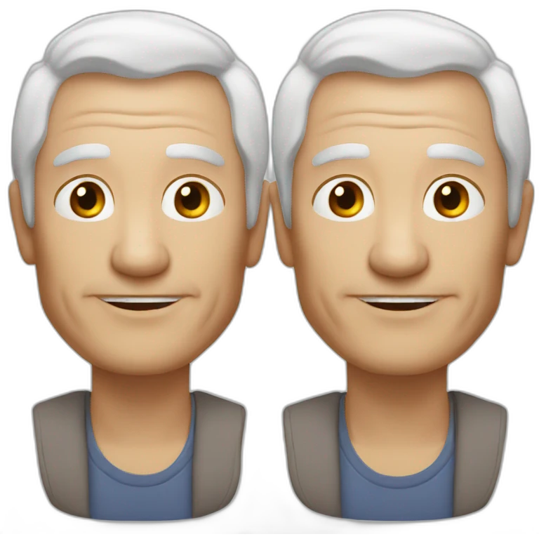 Older man white hair without glasses and without mustache emoji