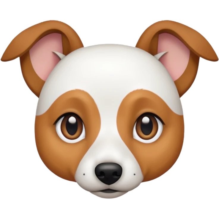 a fully white jack russell the size of a kelpie with light brown ears and a light brown patch on one eye emoji