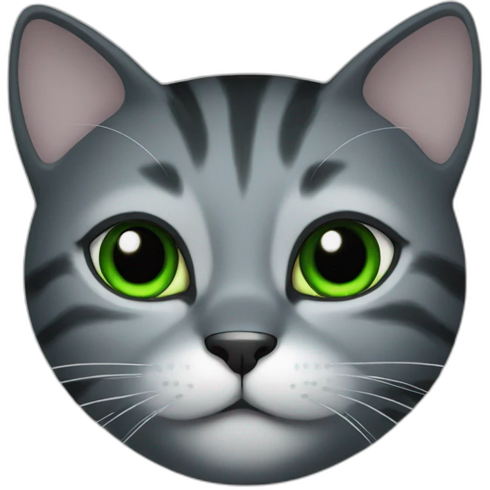 the cat is black with green eyes emoji