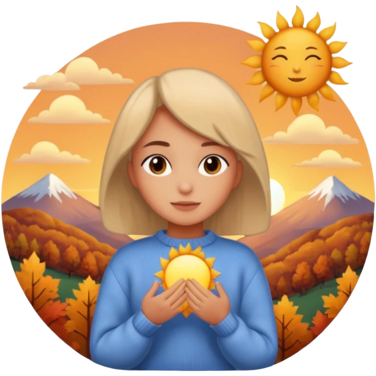 Beige Cozy sun autumn emoji