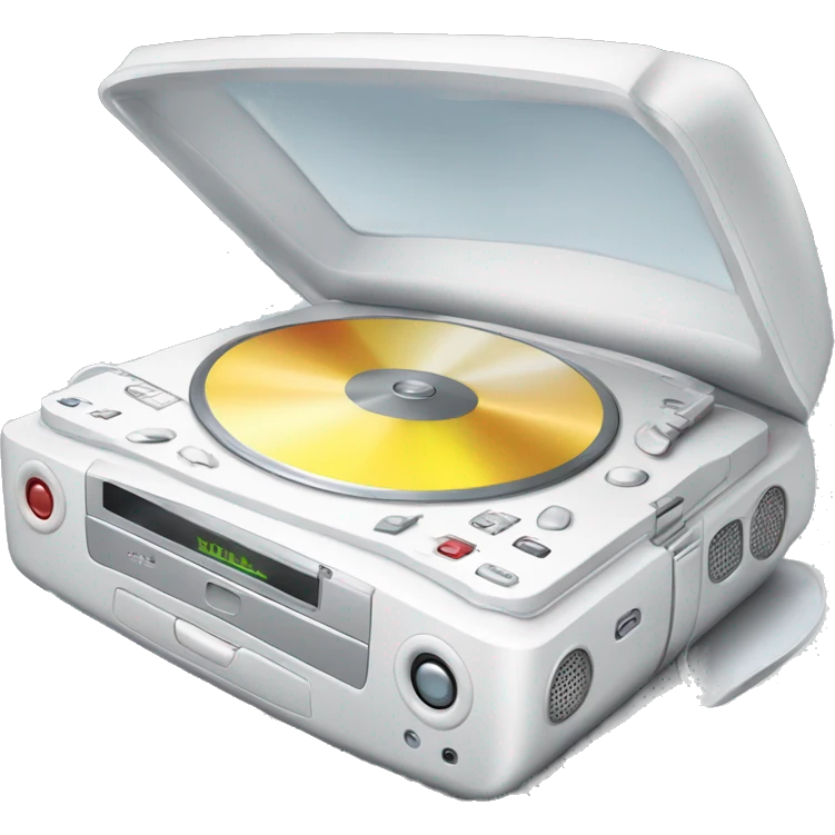 White portable CD player with headphones  emoji
