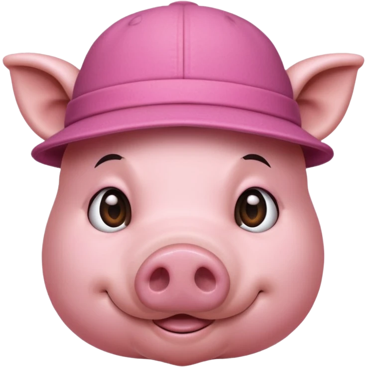 pig wear hat, front vỉew emoji