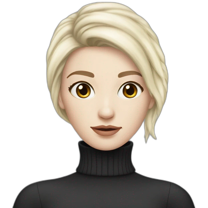 pale skin beatifull woman turtleneck emoji