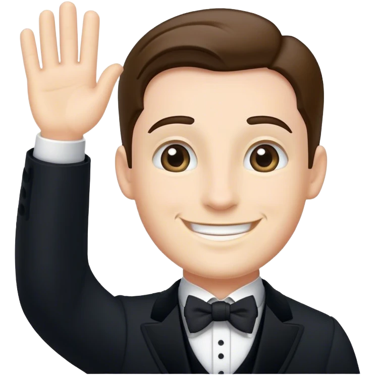 Butler, Front Pose, no body only face, waving emoji