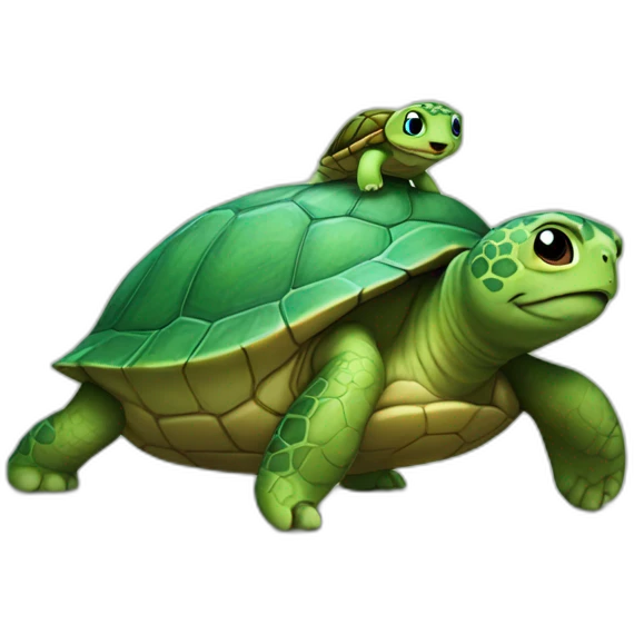 turtle on cat emoji