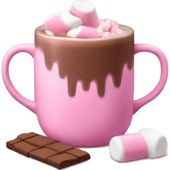 pink hot chocolate with marshmallows  emoji