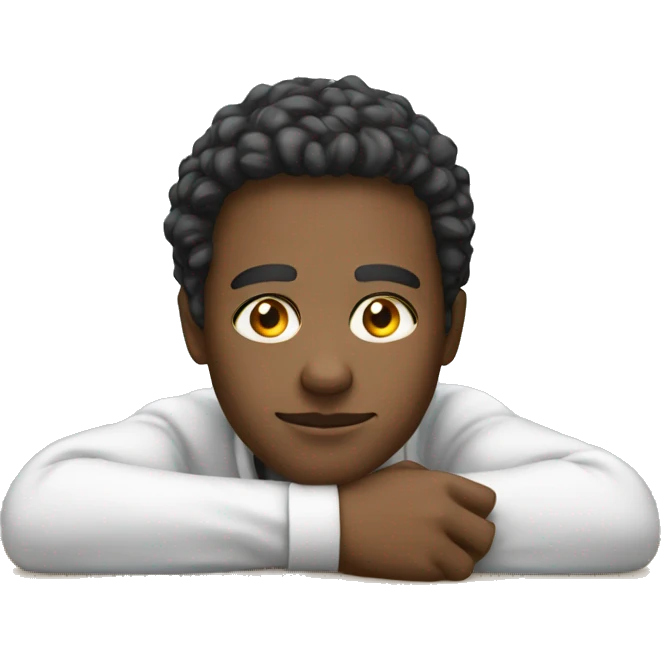 laying student on desk emoji