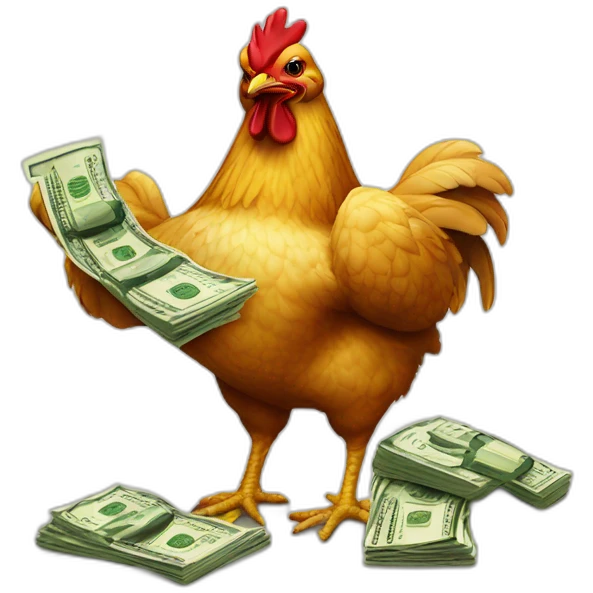 chicken with money emoji