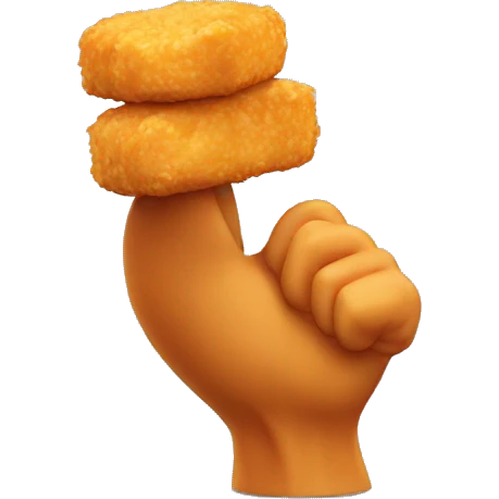 chicken nuggets in the shape of a flexing arm emoji