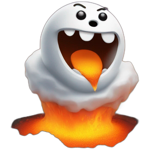 Snowman in a volcano emoji