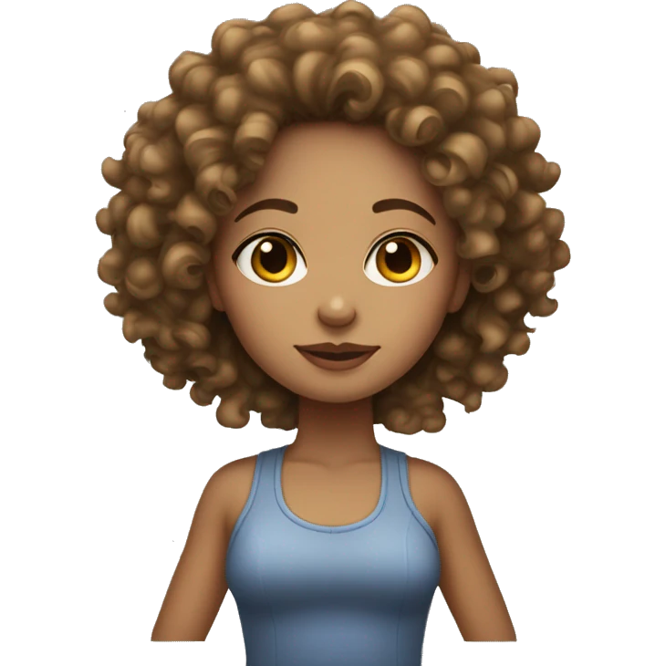 Thick light skin curly haired girl emoji