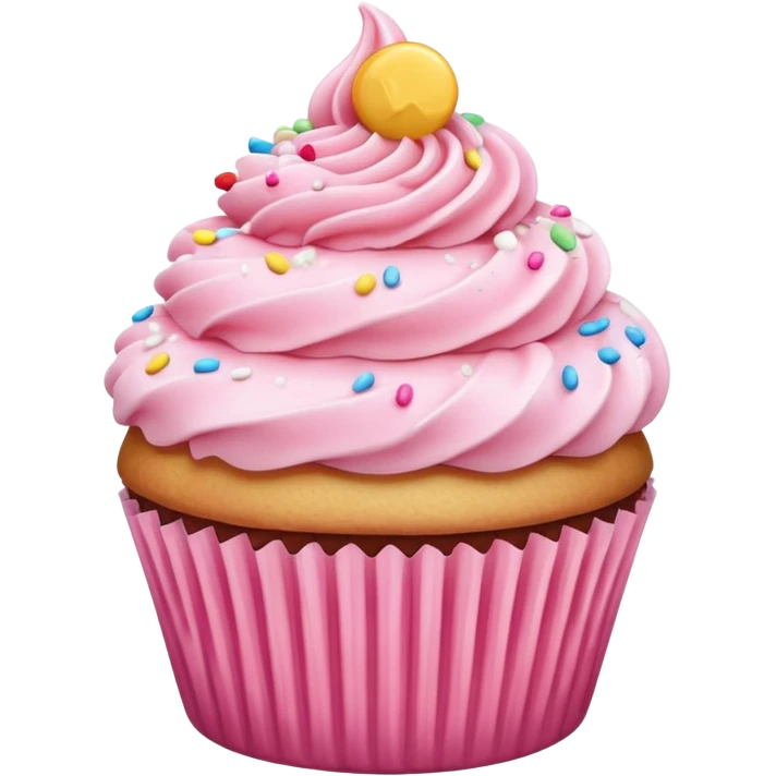 Cupcake with pink icing emoji