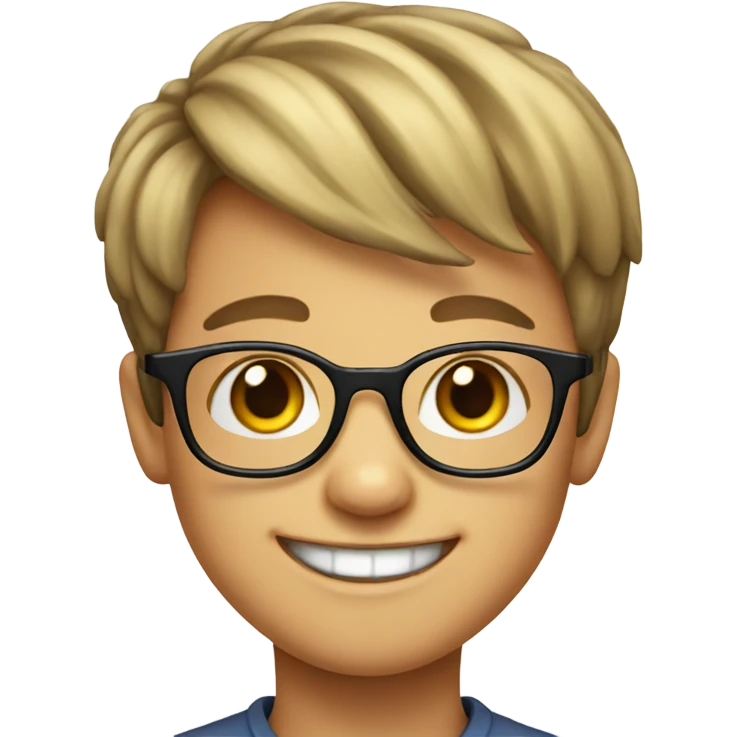 smiling boy in glasses portrait emoji