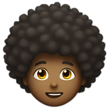 An Afro boy with a fallen afro emoji