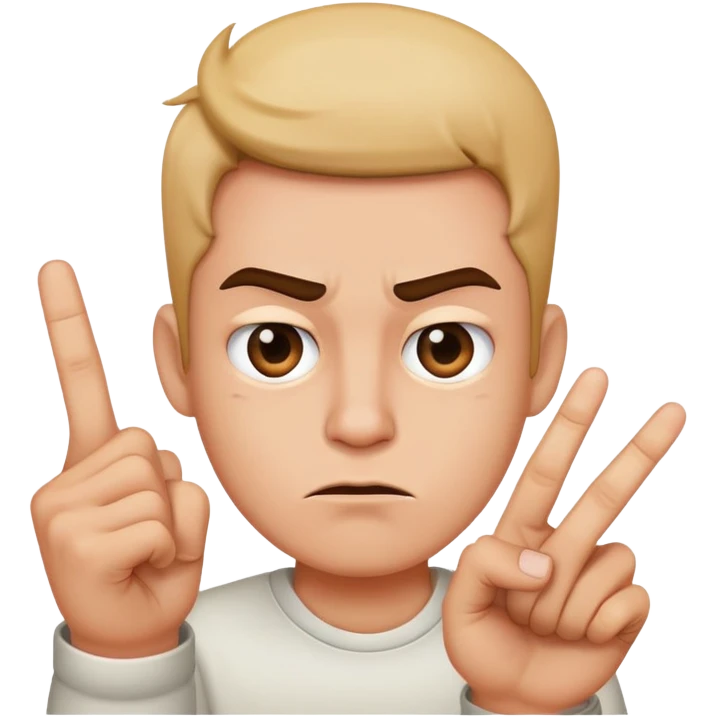 Mad face while holding up a middle finger emoji